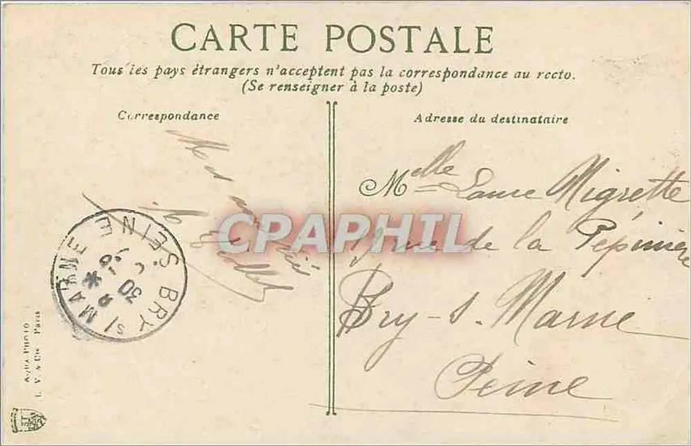 Lyon. Die Kirche von Fourvières. Ansicht der Metalltürme — Verlag L. L. G. C. (Nr. 1519) - Rückseite