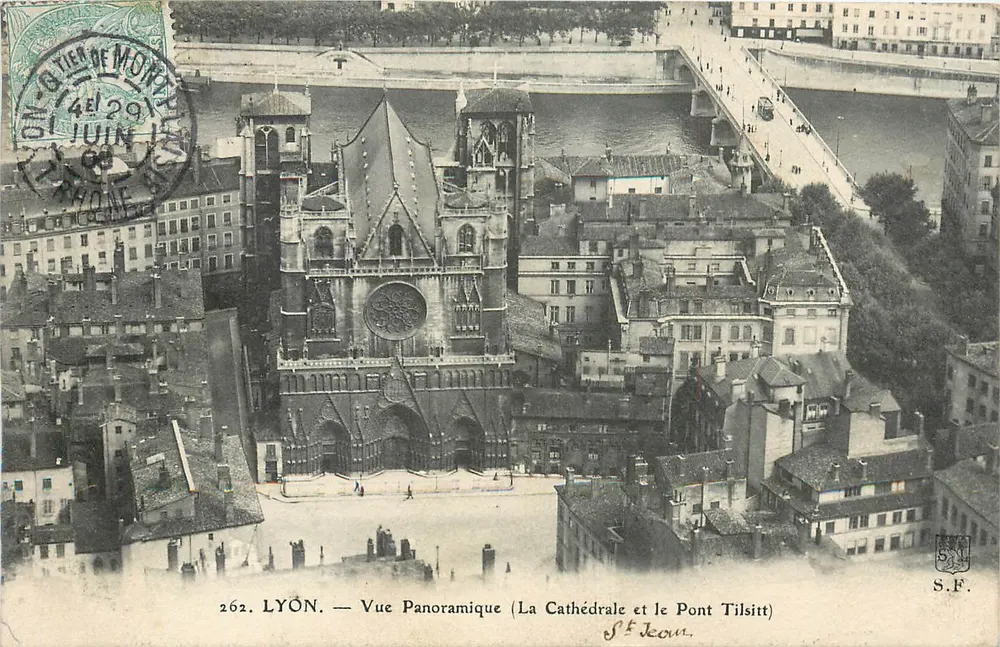 LYON — Panoramablick (Die Kathedrale und die Brücke Tilsitt) — S.F. n°262 - Vorderseite