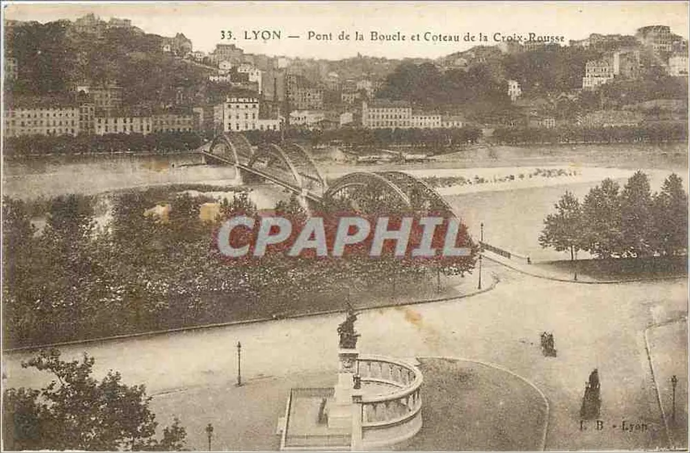 LYON — Pont de la Boucle et Coteau de la Croix-Rousse — I. B. - Lyon - Recto