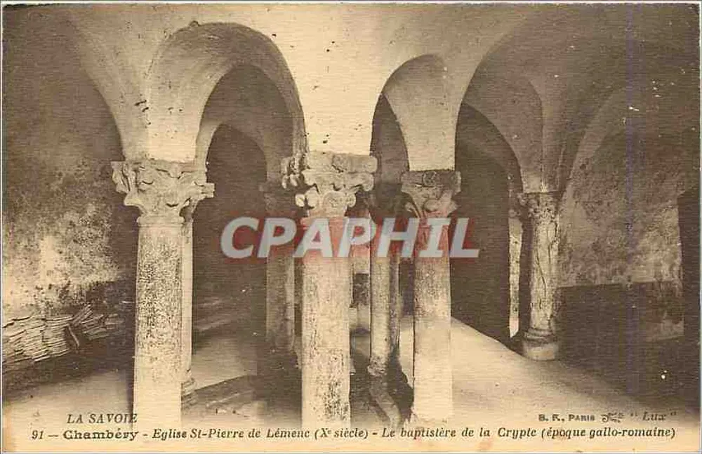 Chambéry - Église St-Pierre de Lémenc (Xe siècle) - Le baptistère de la Crypte (époque gallo-romaine) - Recto