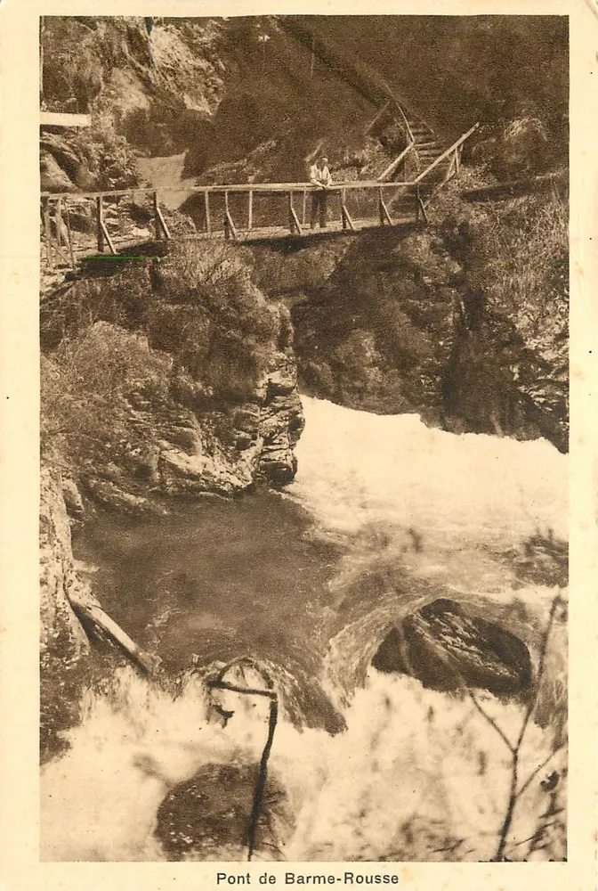 Ponte de Barême-Rousse — Gorges da Diosaz, Servoz (814 m.) perto de Chamonix — Edições G.O.D.C.E.F. Servoz - Frente