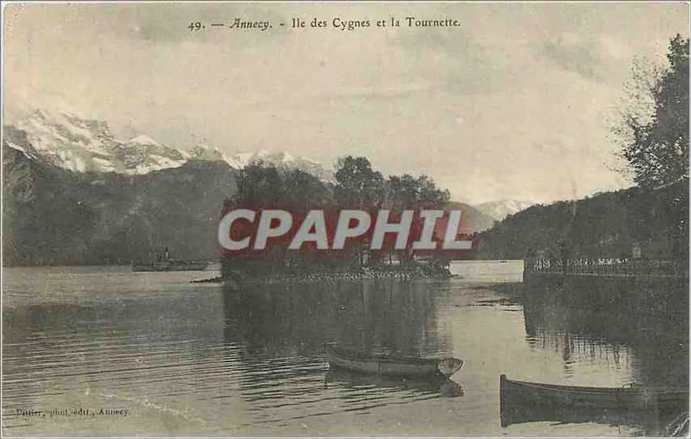 Annecy — Île des Cygnes und la Tournette — Ditter, phot. Annecy, n°49 - Vorderseite