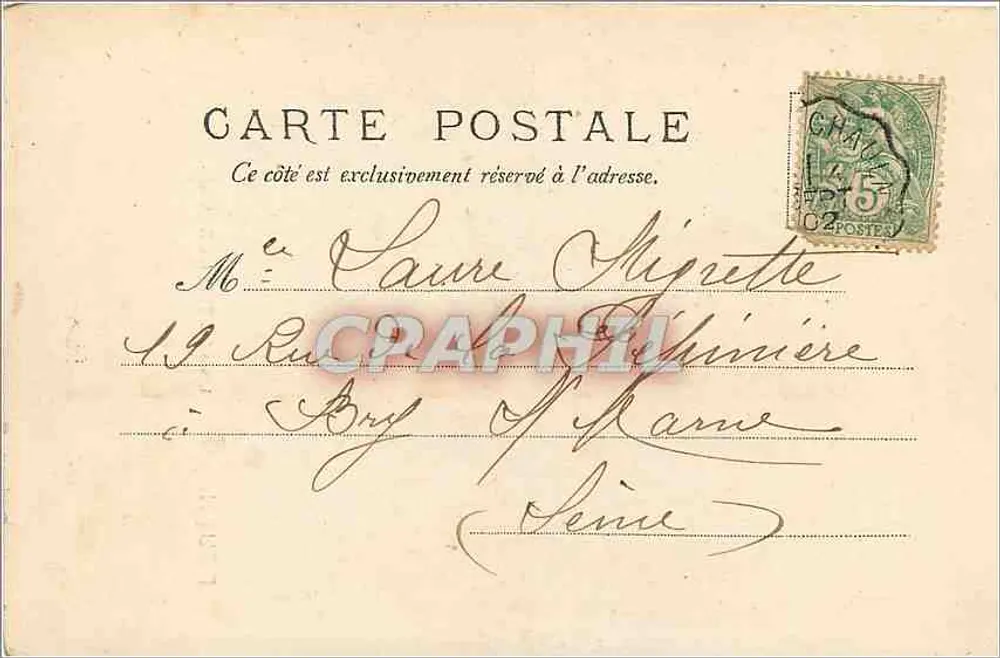 Rouen. A Grande Relógio — Bilhete postal antigo No 344 - Verso