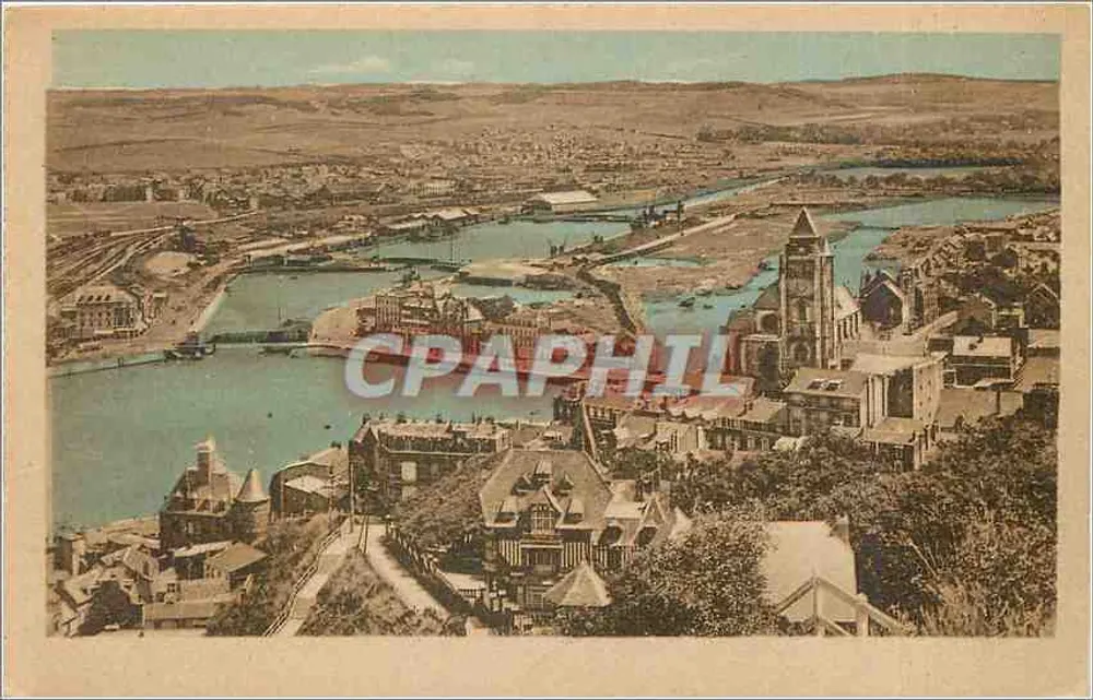 Le Tréport — Vista Geral sobre o Porto — Cie des Arts Photographiques, Paris - Frente