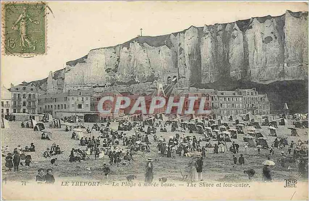 Le Tréport — A Praia com maré baixa — JND. N° 71 - Frente