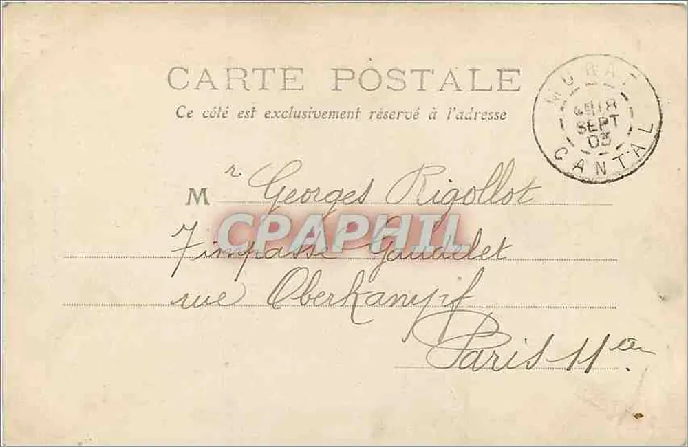 Auvergne — La Cascade du Pas de la Cère — Editor no identificado, n° 28 - Reverso