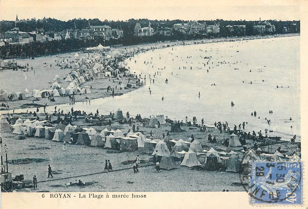 Royan - A Praia com maré baixa — Edição Nouvelles Galeries Royan, n°6 - Frente