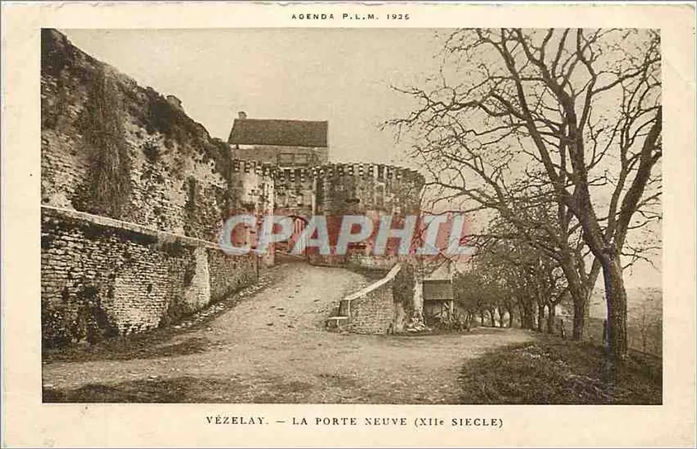 Vézelay — A Porta Nova (século XII) — Agenda P.L.M. 1925 - Frente