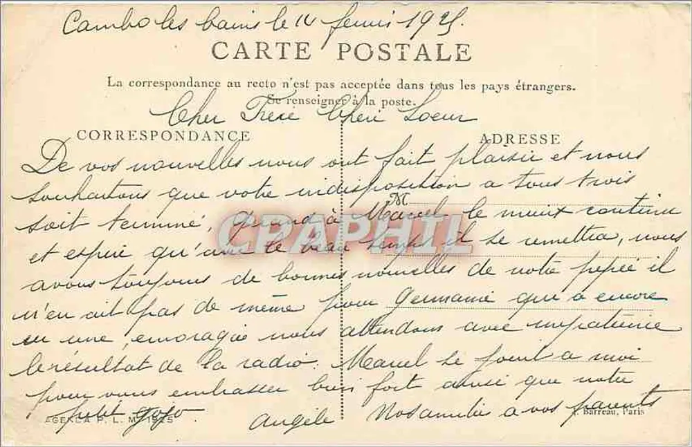 Vézelay — A Porta Nova (século XII) — Agenda P.L.M. 1925 - Verso