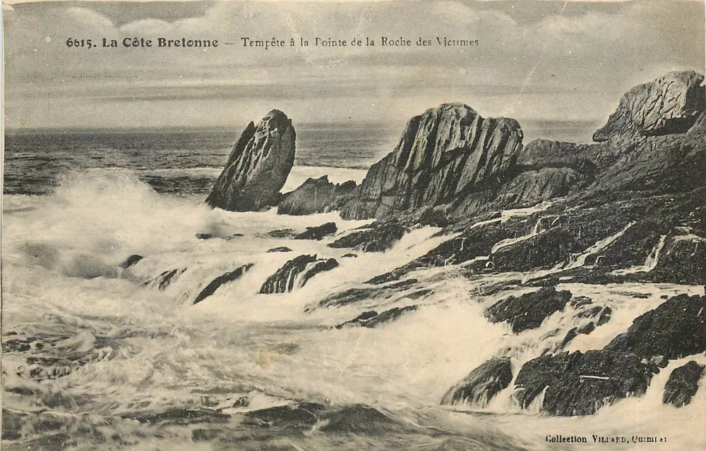 Die Bretonische Küste — Sturm an der Pointe de la Roche des Victimes — Sammlung Villard, Quimper - Vorderseite