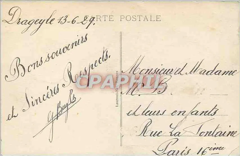 Mont Saint-Michel - Nordosten — Vintage Postcard/Antike Ansichtskarte n°1167, Verlag Laurent-Népomucène - Rückseite