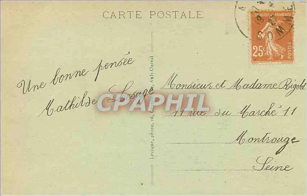 AULT - Tormenta marina en el Casino — Levauque, foto, Ant-Orval - Reverso