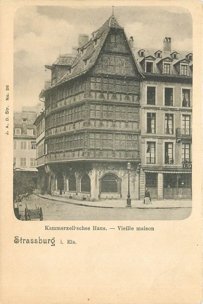 Strasbourg — Velha casa Kammerzell — J. A. D. Str. No. 36 - Frente