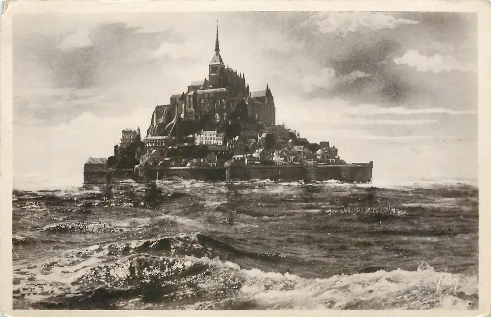 O Monte Santo Michel — vista marítima — Les Éditions d'Art Vaugney, Paris - Frente
