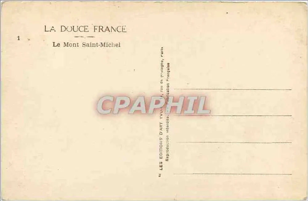 O Monte Santo Michel — vista marítima — Les Éditions d'Art Vaugney, Paris - Verso