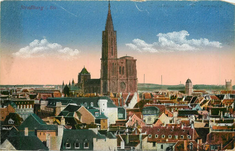 Strasbourg e a Ilha — vista da catedral — editor: Emil Hartmann, série n° 28398 - Frente