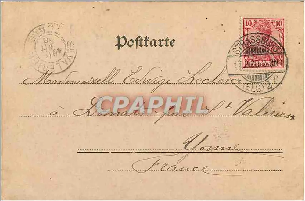 Strasbourg — Orangerie — Charles Bernhöft, Luxemburg, No. 110 - Verso
