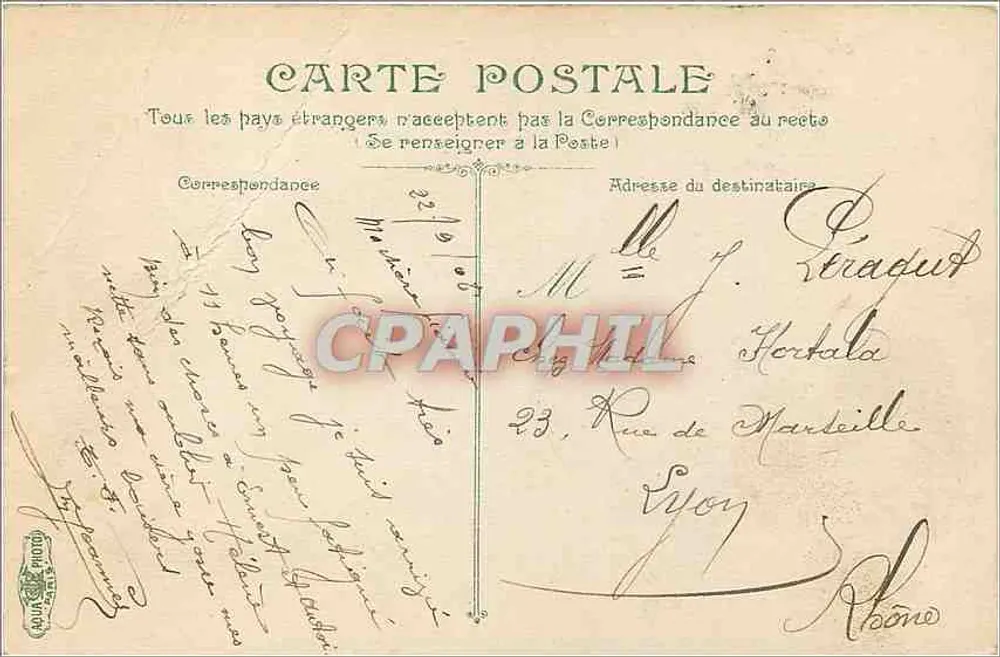 Lyon : La plaza de los Cordeliers — vista de la catedral y del tranvía — editor L.V. B.C. n°58 - Reverso