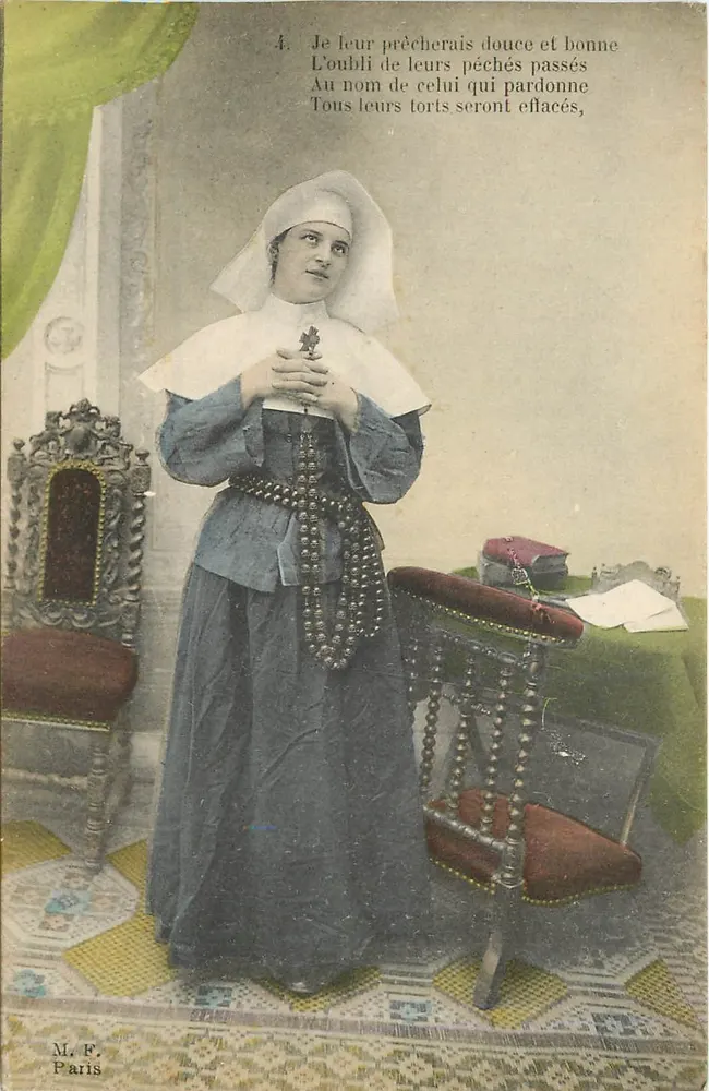 Religiosa — texto de oração — M. F. Paris - Frente