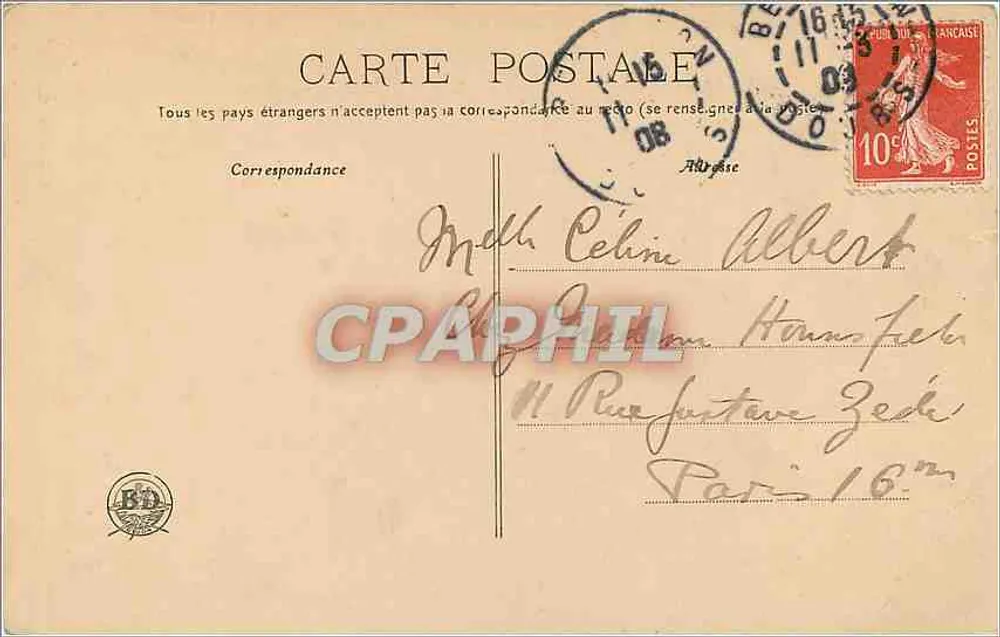 Besançon — Schwarze Pforte und Kathedrale Saint-Jean — Sammlung M. G. R. - Rückseite