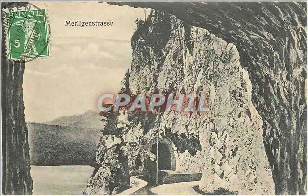 मर्लिगेनस्ट्रासे — चट्टान के टनल की दृश्या — एडिटर बेल्वेट्टा, श्रृंखला संख्या अदृश्य - आगे