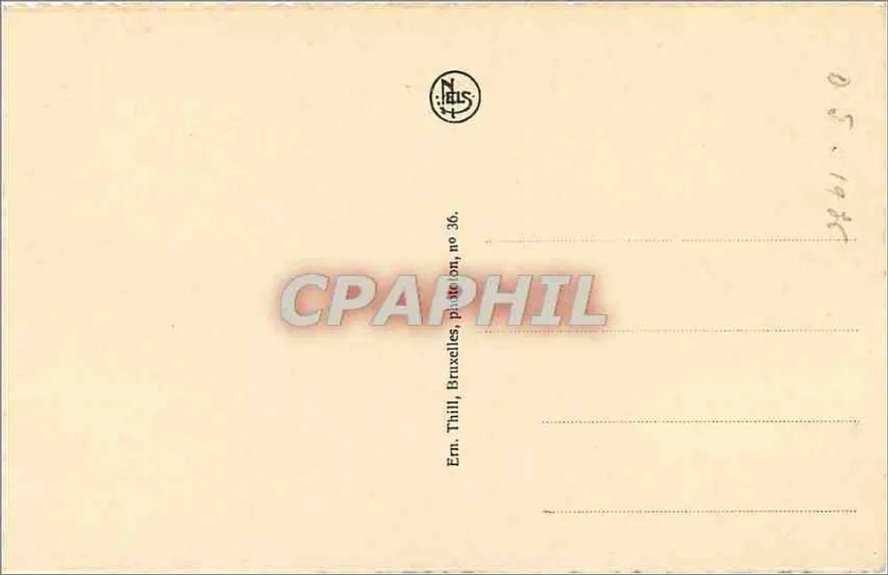 Brügge — Beffroi-Turm vom Quai du Rosaire aus gesehen — N. Thill, Nr. 36 - Rückseite