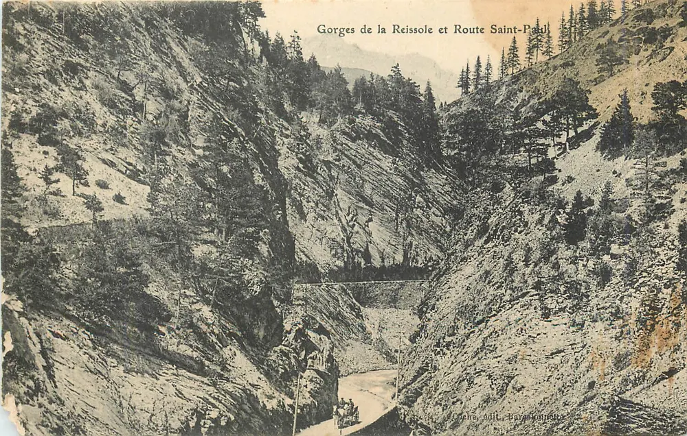 Gorges de la Reisssole et Route Saint-Paul — Éditeur : Chevreuil, Barcelonnette - Recto