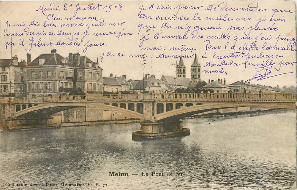 Melun — O Pont de Fer — Coleção das Galerias Melunaises V. P. 72 - Frente
