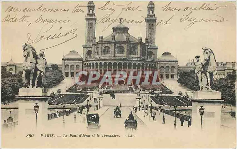Paris — Le Pont d'Iéna et le Trocadéro — LL, n° 850 - Recto