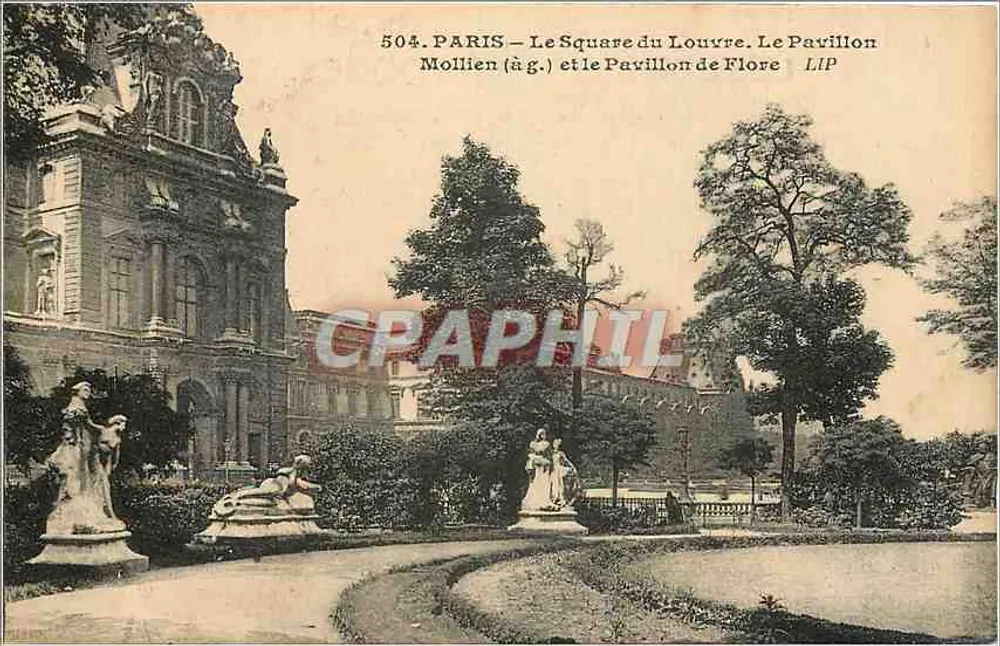Paris – Der Louvre-Platz. Das Pavillon Mollien (links) und das Pavillon de Flore – LIP - Vorderseite