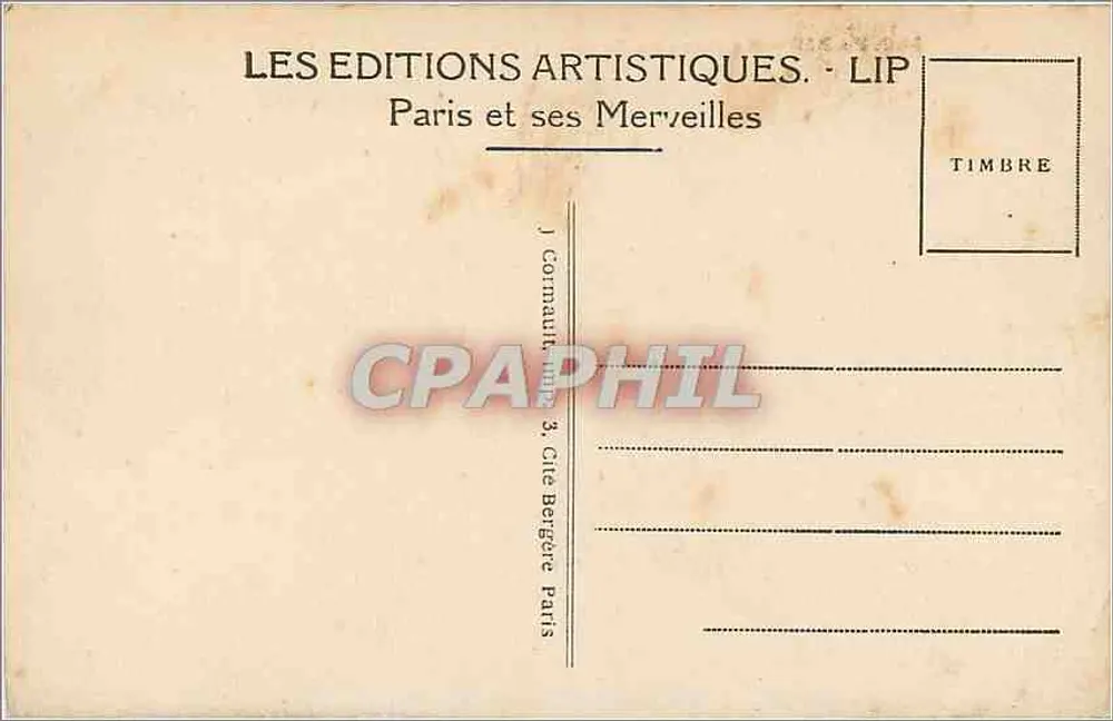 Paris — A Estação de Lyon — LIP 483 - Verso