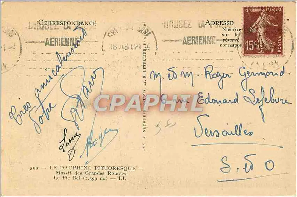 Le Dauphine Pittoresque — Massif des Grandes Rousses — Le Pic Bel (2.399 m.) — LL - Verso