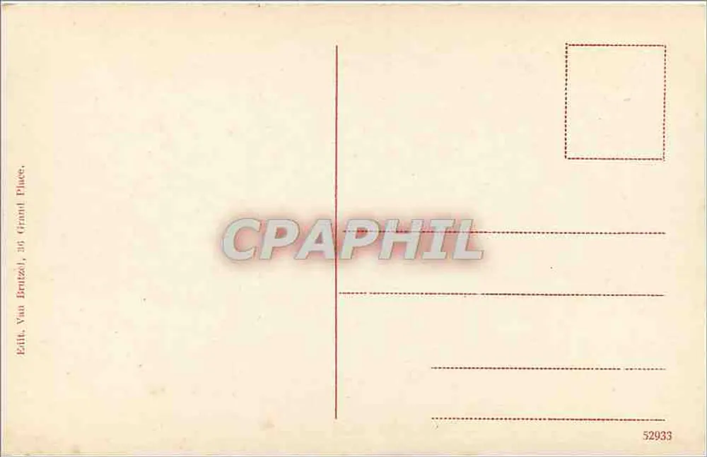 Manneken Pis — Bruxelas — Editor Van Brutzol, n° 52933 - Verso