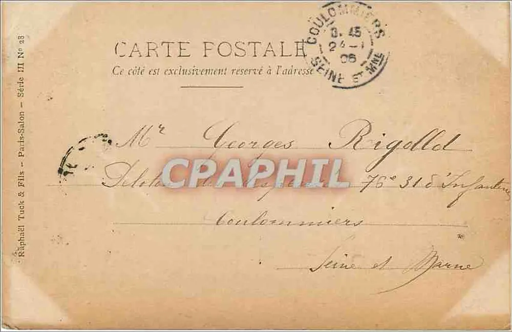 A Pequena Classe — Sala 1903 — R. de Pibrac — Editor R. Poucher - Verso