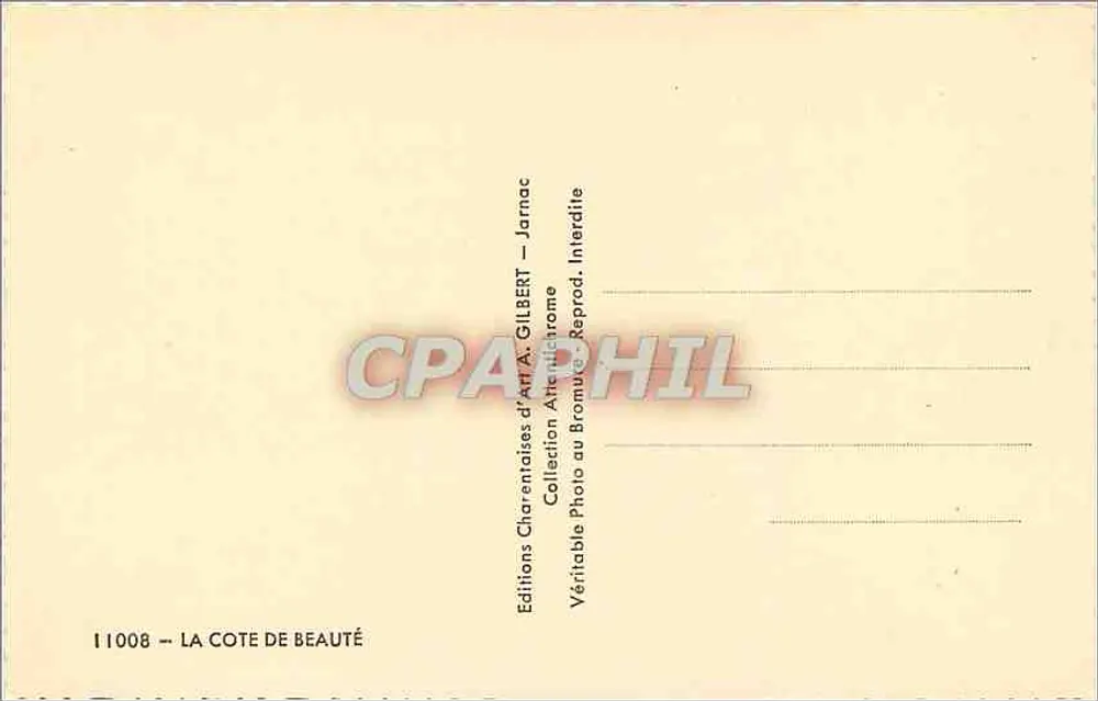 La Côte de Beauté — Aunis et Saintonge — Éditions Gilbert, Jarnac - Verso