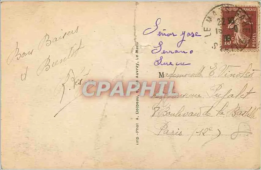 Le Mans — Pont en X et Quartier du Pré — Imp. Phot. A. Dolbeau, Le Mans - Verso