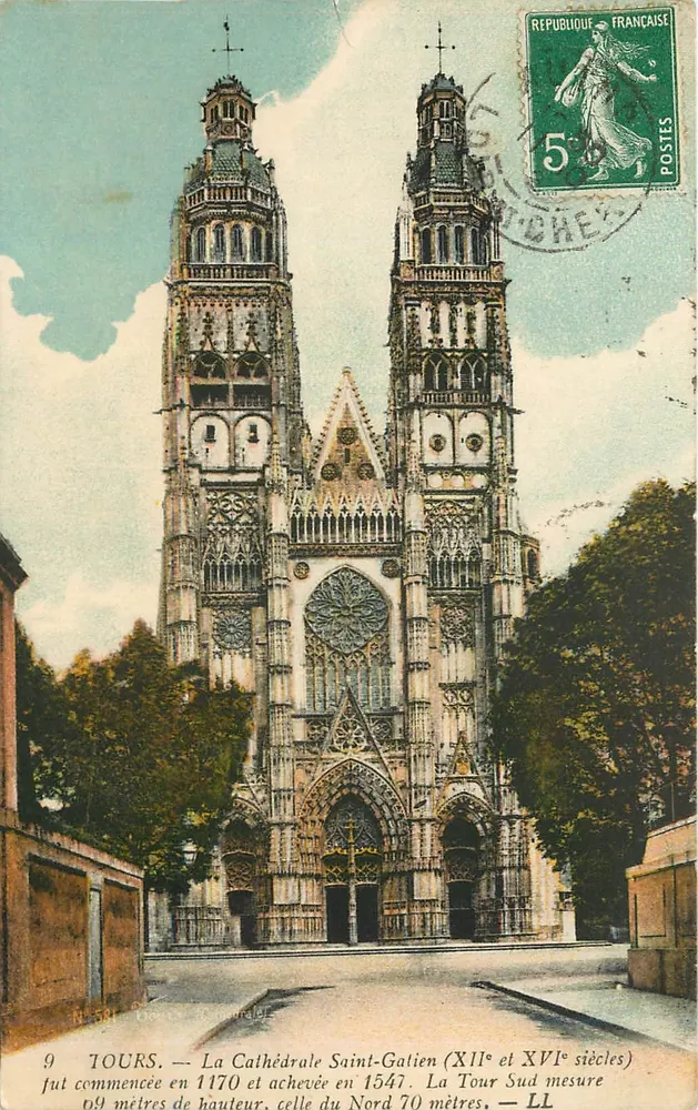 Tours — A Catedral Saint-Gatien (séculos XII e XVI) — LL - Frente