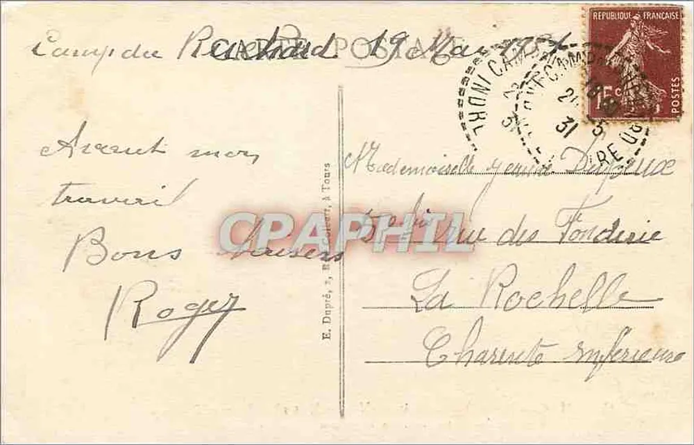 Chinon (Indre-et-Loire) — Zamek (XIII i XV wiek) — Wieża Coudray — A P. - Rewers