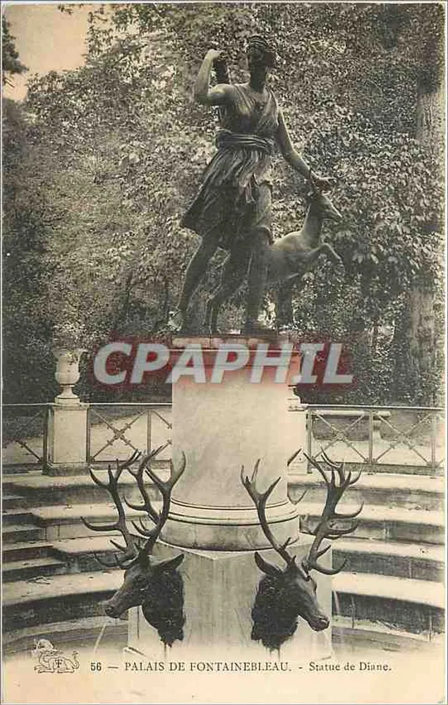 Palácio de Fontainebleau — Estátua de Diana — n°56 - Frente