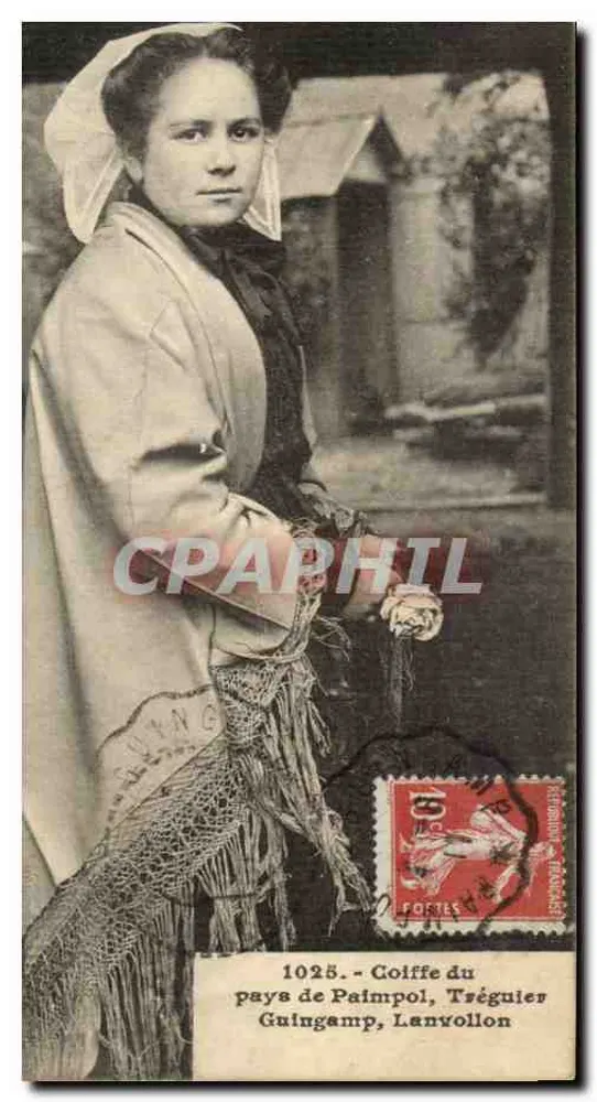 Frau im traditionellen Kleid — Golfe du pays de Paimpol, Tséguier Guingamp, Lanvollon — Verlag nicht sichtbar - Vorderseite