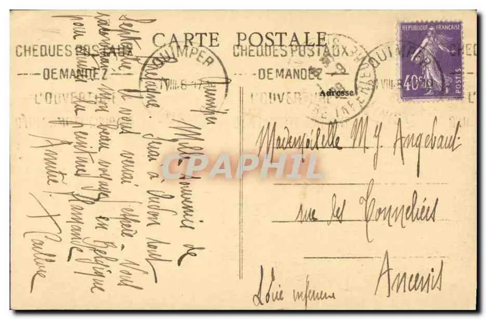 Junge Frau von der Île de Sein — Sammlung Valland, Quimper — n° 1214 - Rückseite
