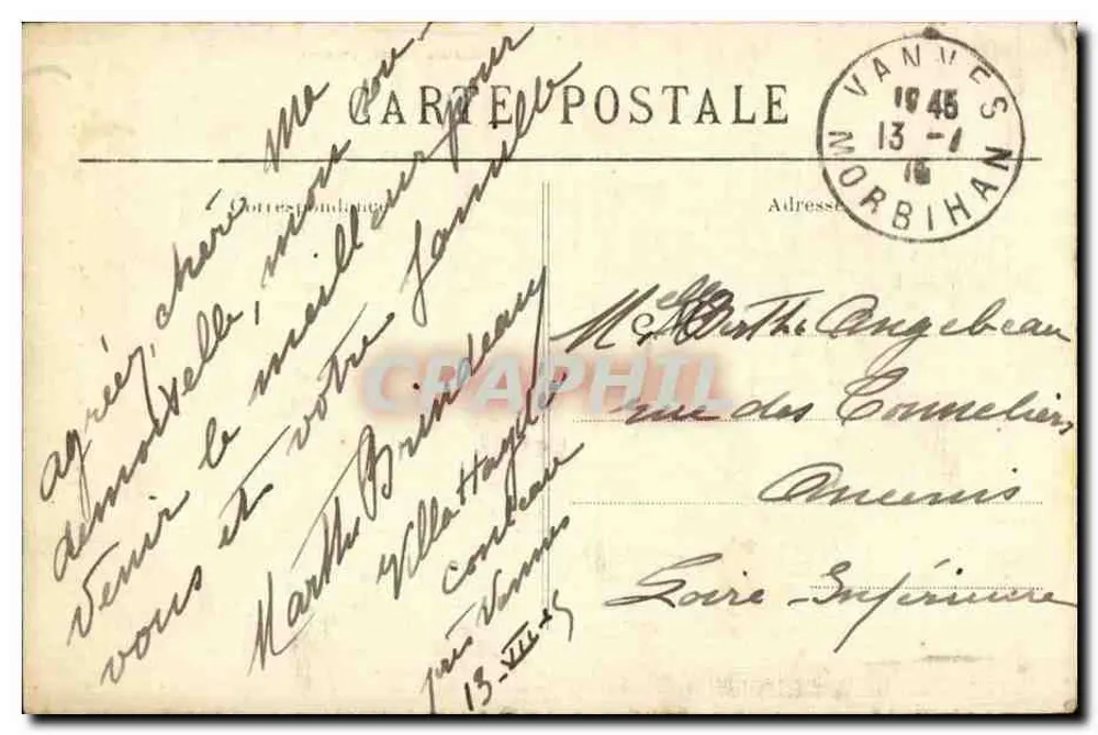 Pont-l'Abbé — Eine Elegante — Studie zu den Kopfbedeckungen der Bretagne — Sammlung Villiard, Quimper - Rückseite