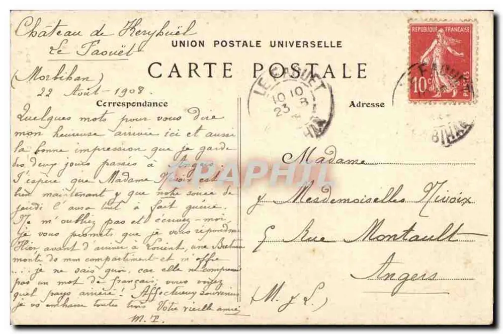 Ein Rentier aus Plonevez-Porzay — Sammlung Villard, Qumper — n°1399 - Rückseite