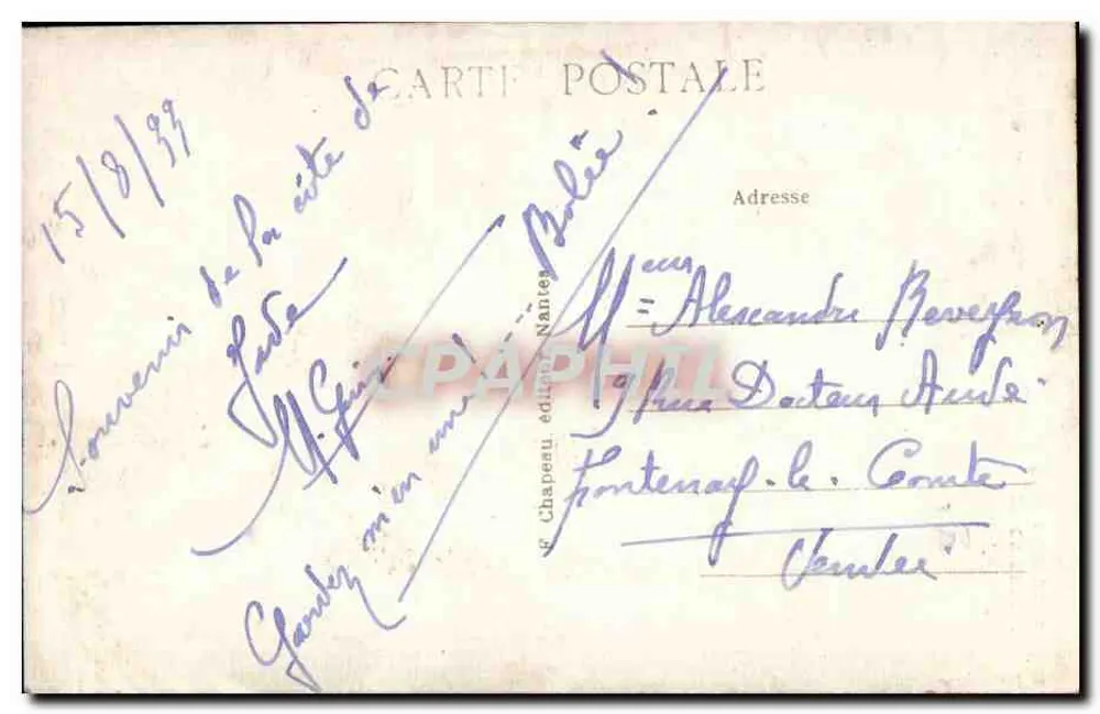 Homem na Bretanha — coleta de mel — F. Chapeau, Nantes, n°10 - Verso