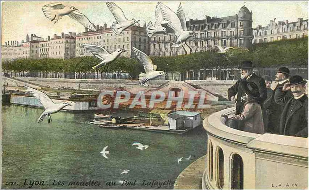 Lyon. Pássaros franceses no Ponte Lafayette — L.V. & Cie, n° 16530 - Frente
