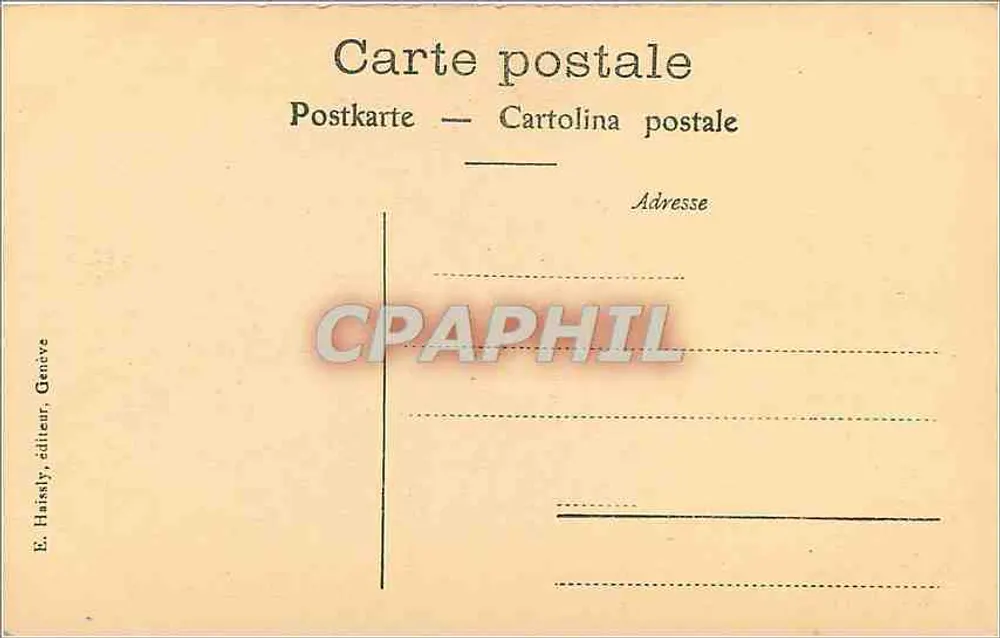 Castelo de Chillon — Lago Léman — Editor E. Haisely, Genebra, n° 510 - Verso