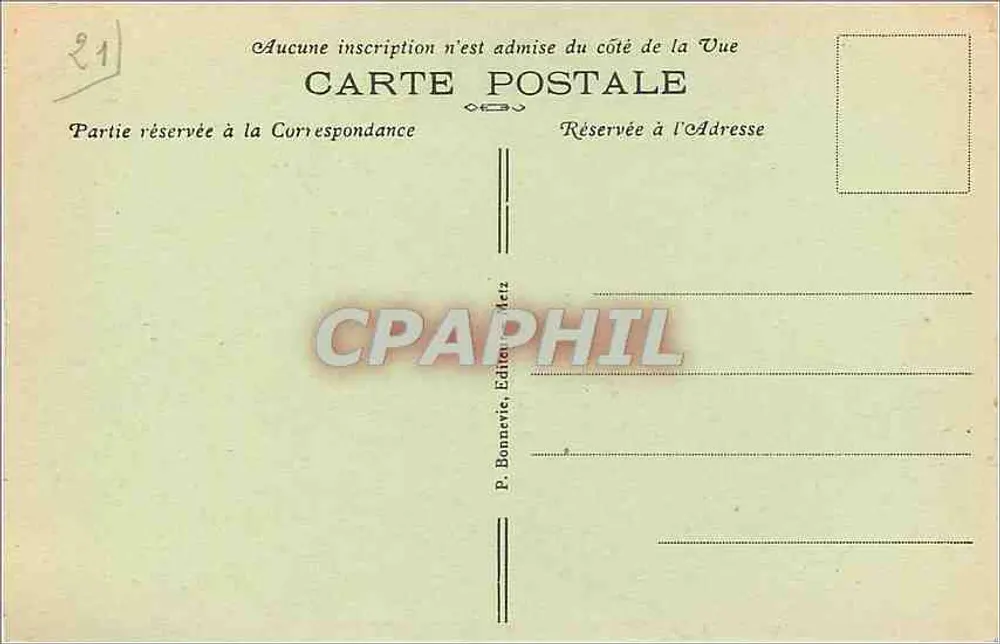 Metz — Vue prise du Jardin Boufflers — P. Bonnevie, Éditeur Metz - Verso