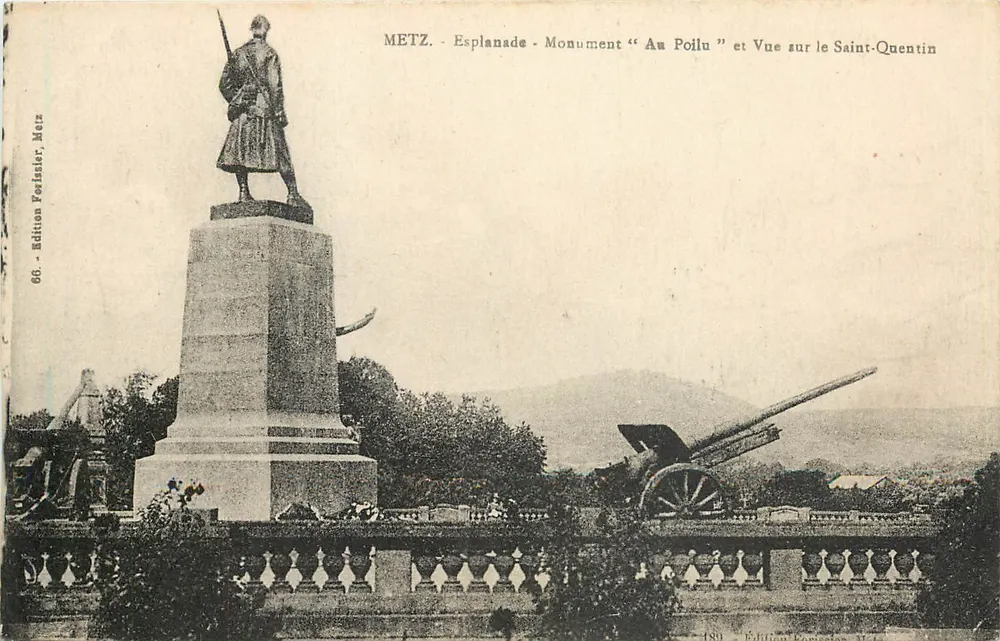 Metz - Esplanade - Denkmal 'Au Poilu' und Blick auf Saint-Quentin — Edition Porlissier, Nr. 66 - Vorderseite