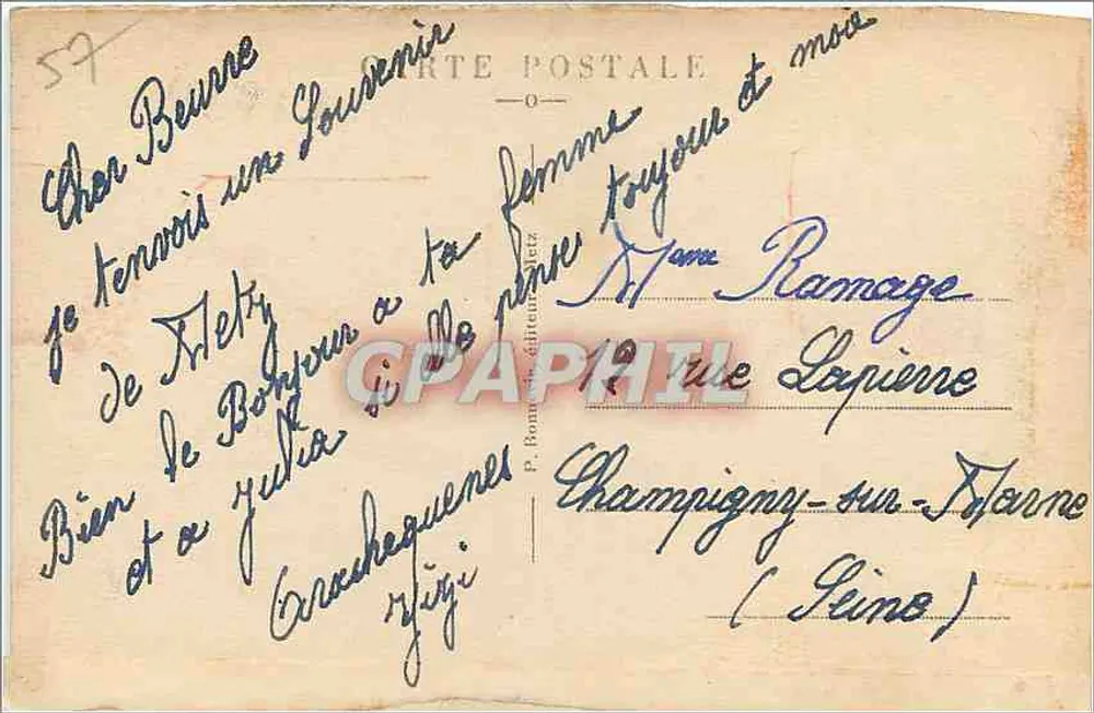 Vue prise du Belvédère de l'Esplanade — Metz — n° 243 - Verso