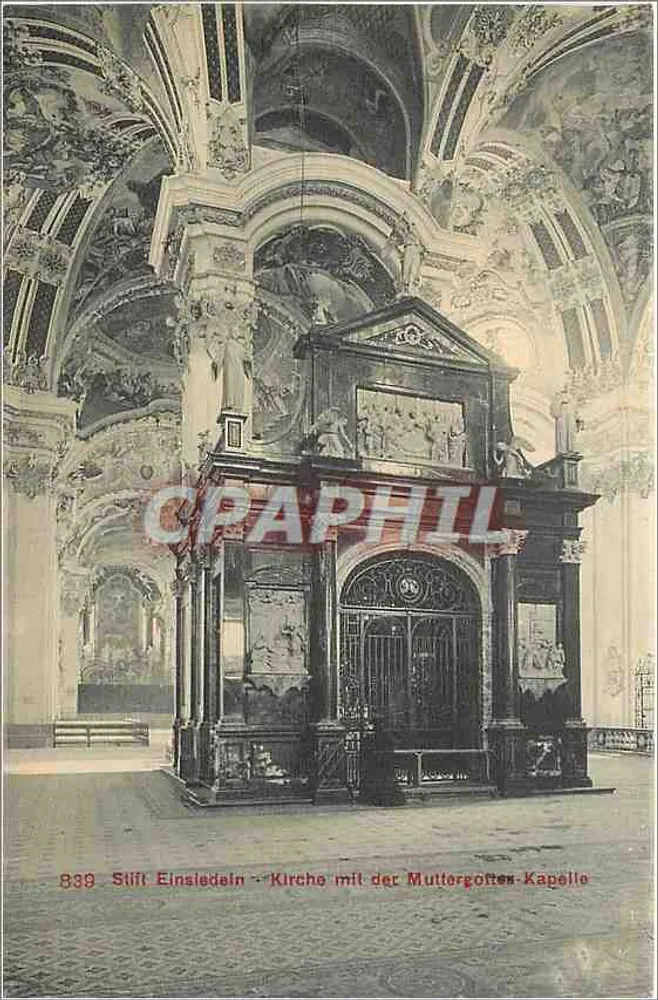 Mosteiro de Einsiedeln - Igreja com a Capela da Nossa Senhora - Frente